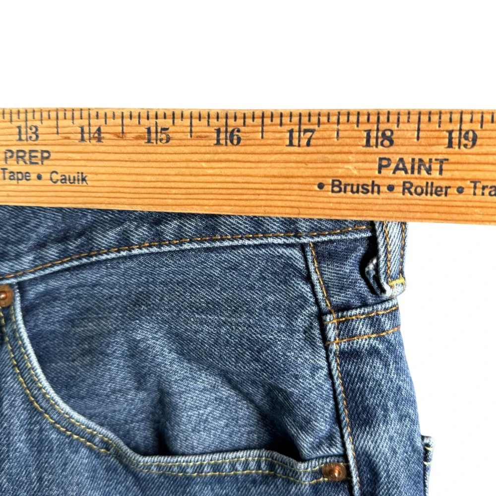 Levi's 550 Mens Blue Relaxed Fit Straight Leg Jeans Y2K Distressed Denim‎ 36x32
